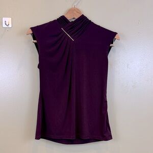Calvin Klein Deep Purple Sleeveless Blouse